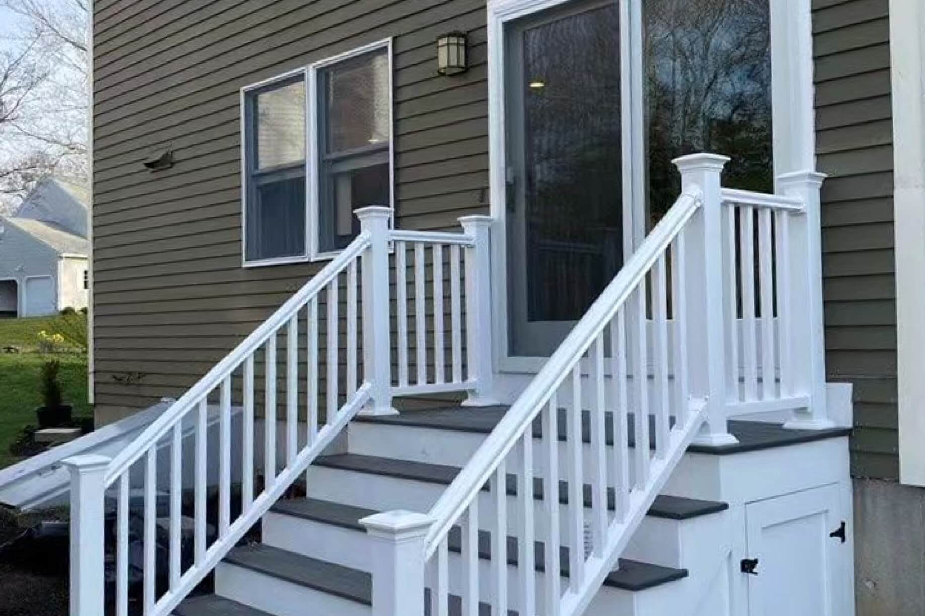 Deck installation with composite boards – bathroom remodeling Natick MA