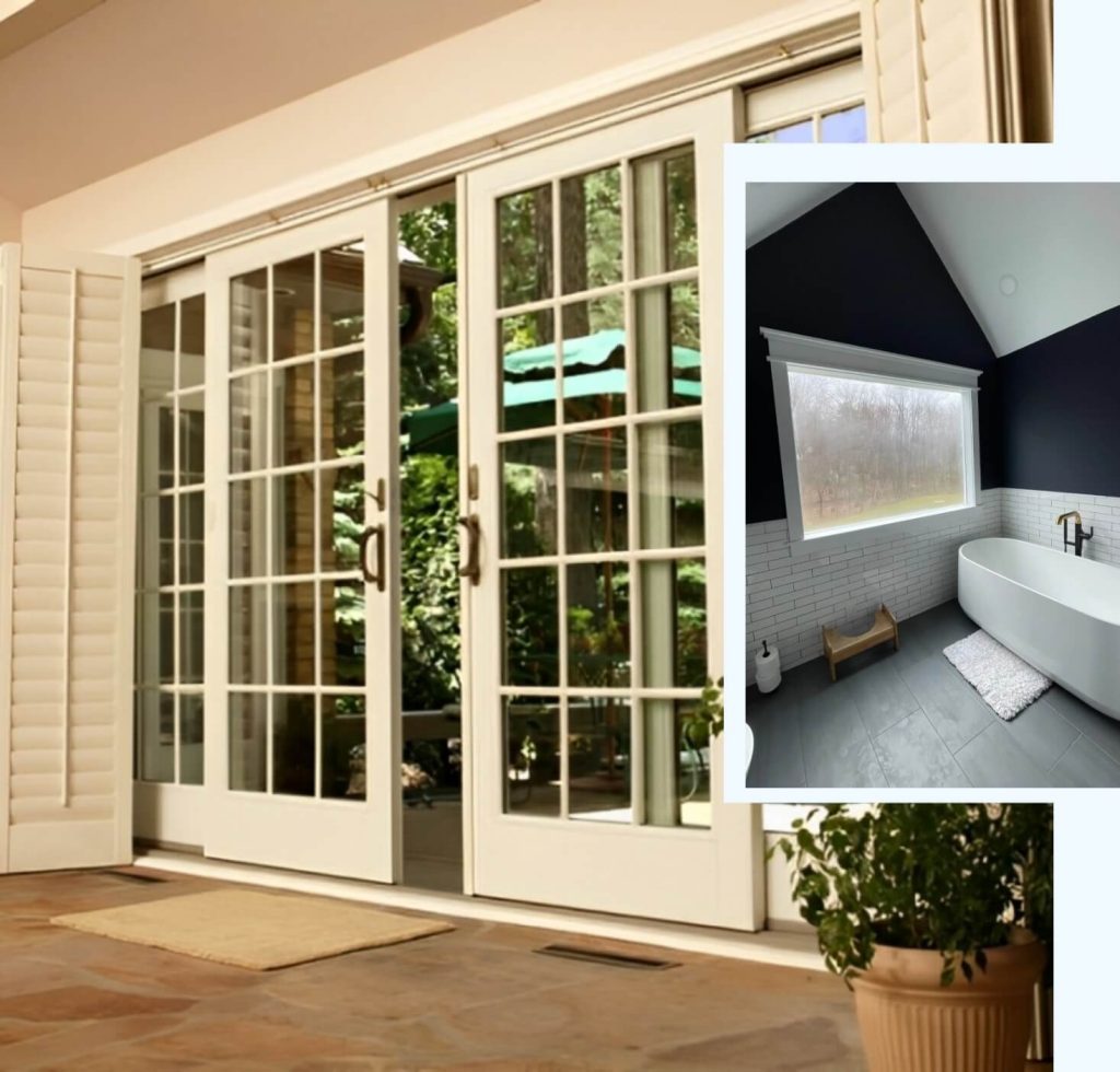 Glass huge window front