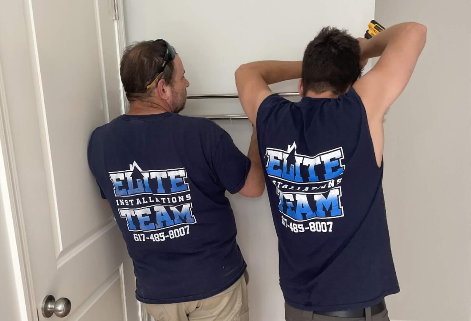 two men in matching shirts