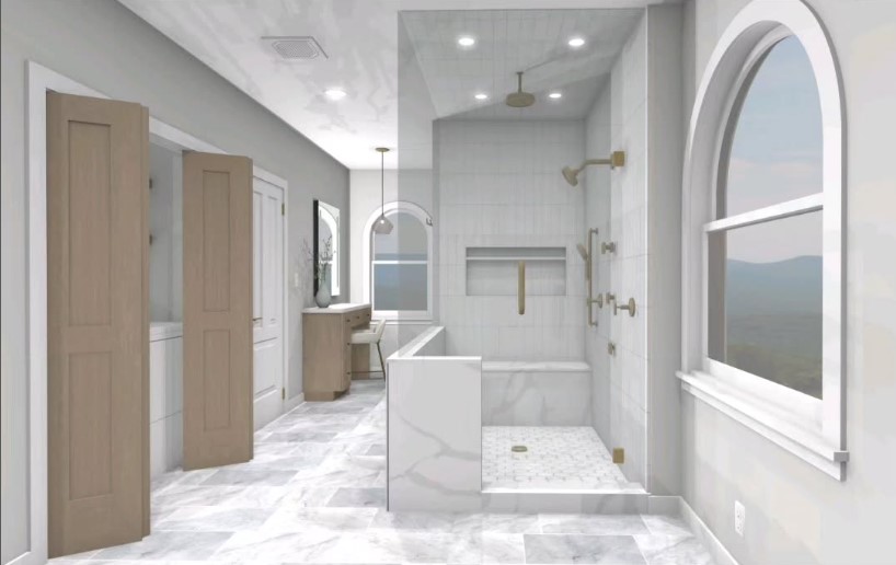 3d rendering of a bathroom remodel design in framingham ma
